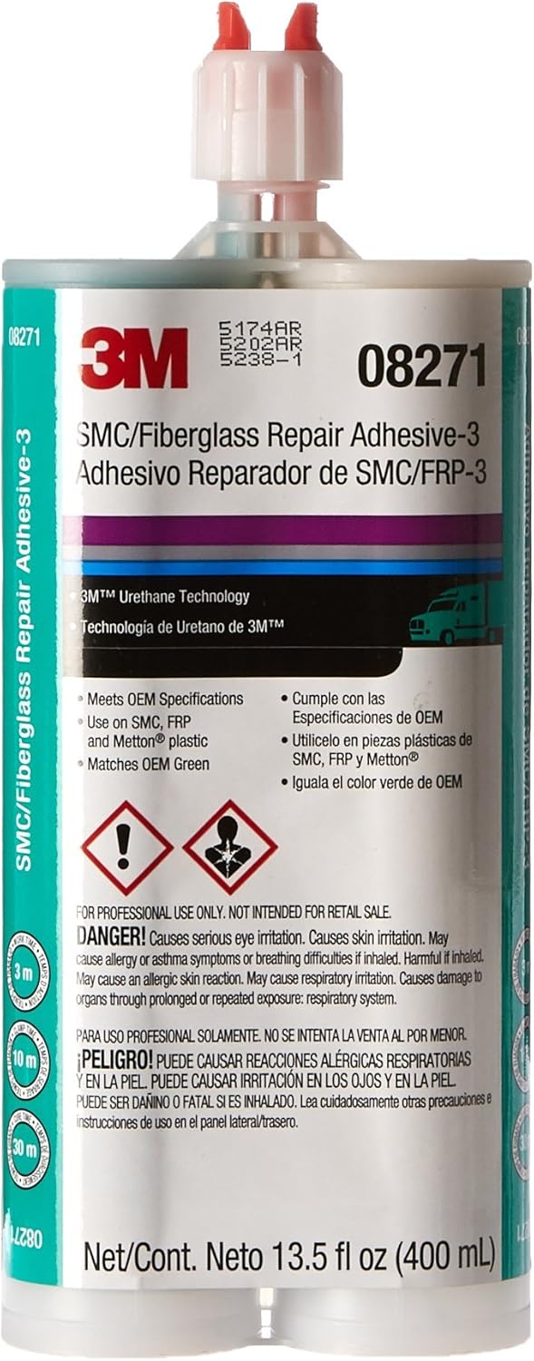 3M SMC/Fiberglass Repair Adhesive-3, 08271, Green, 400 mL Cartridge
