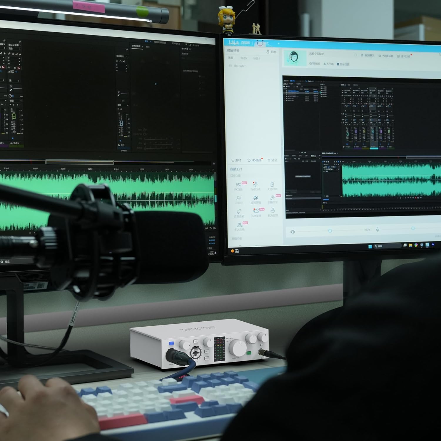 TOPPING E2x2 OTG USB Audio Interface - Ultra-Linear Preamp & Powerful Headphone Amp,Optical Output, Dual Mobile Streaming, Zero-Latency, 192kHz/24bit Recording, PC/Mobile Compatible(White)