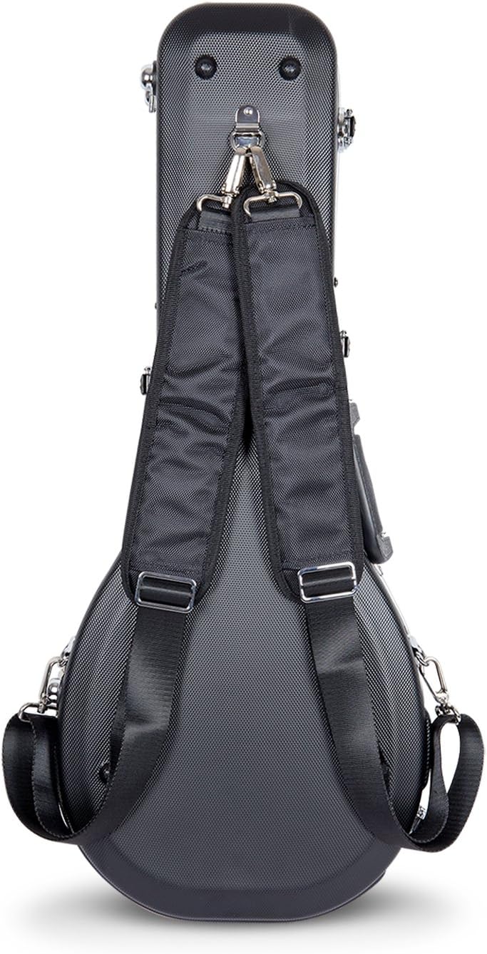Crossrock CRA860MABK A-style Mandolin Case with Backpack Straps, ABS Molded Hardshell in Black