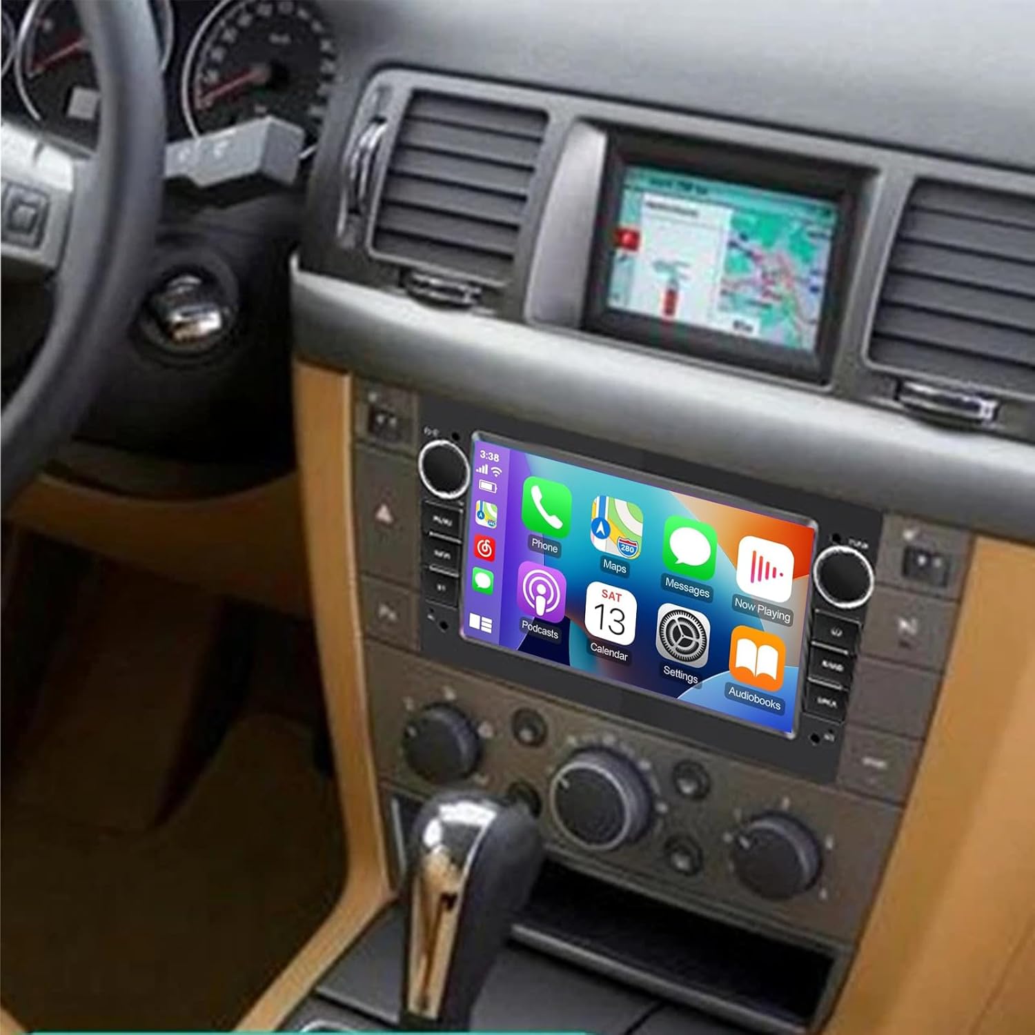 PHEZEN 7 inch Touchscreen Car Stereo Fit for Opel Vectra 2003-2008, Android 15 Double Din Car Radio with Carplay & Android Auto Support Bluetooth Mirror Link WiFi Backup Camera 4+64G