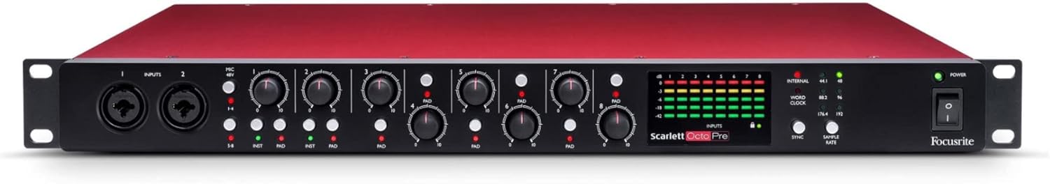 Focusrite Scarlett OctoPre 8-Channel Mic Pre Expansion Bundle with FocusProAudio XLR Cables (25-Feet) and 1/4-inch TRS Cables (6-Feet) (7 Items)