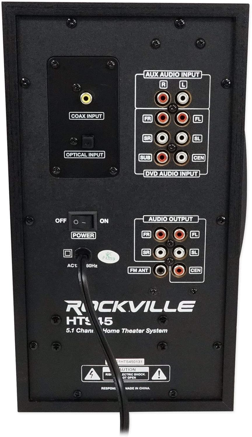Rockville HTS45 Bundle: 800-Watt 5.1-Channel Bluetooth Home Theater Audio System with 5.25