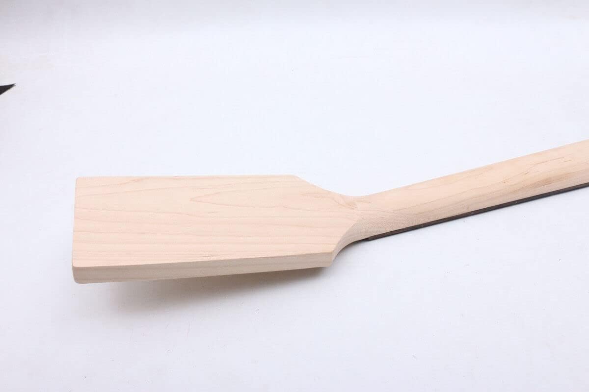 Maple Unfinished Electric Bass guitar neck 24 Fret 34inch Rosewood Fretboard Paddle head Dot Inlay Electric Guitar Neck Replacement (24 Fret 34inch （38mm nut width, 65mm heel width）)