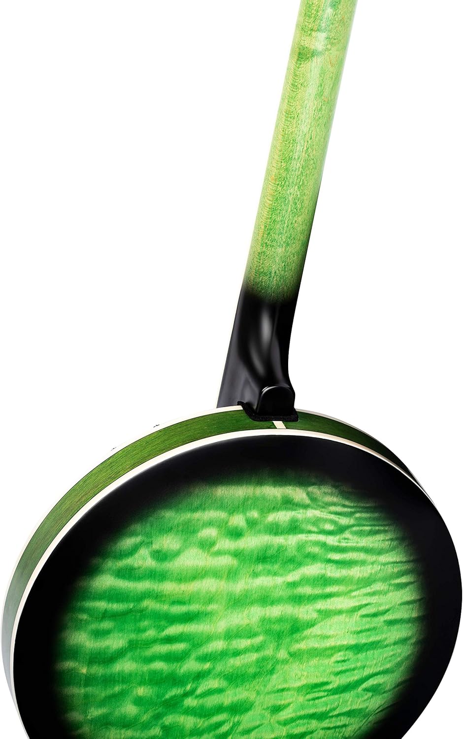 Ortega Guitars Facon Falcon Series 5-String Quilted Maple Resonator Acoustic-Electric Banjo w/Bag, Right, Transparent Green, one Size (OBJE400TGR)