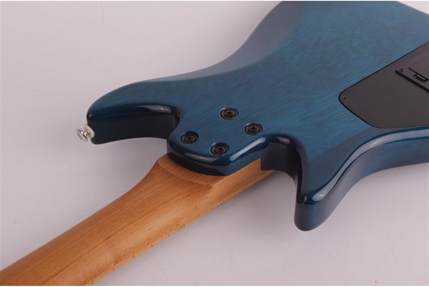 Headless Portable Travel Silent Electric Guitar Mahogany Body Rosewood Fingerboard Built in Effector Professional Headless Guitar (Color : 02)