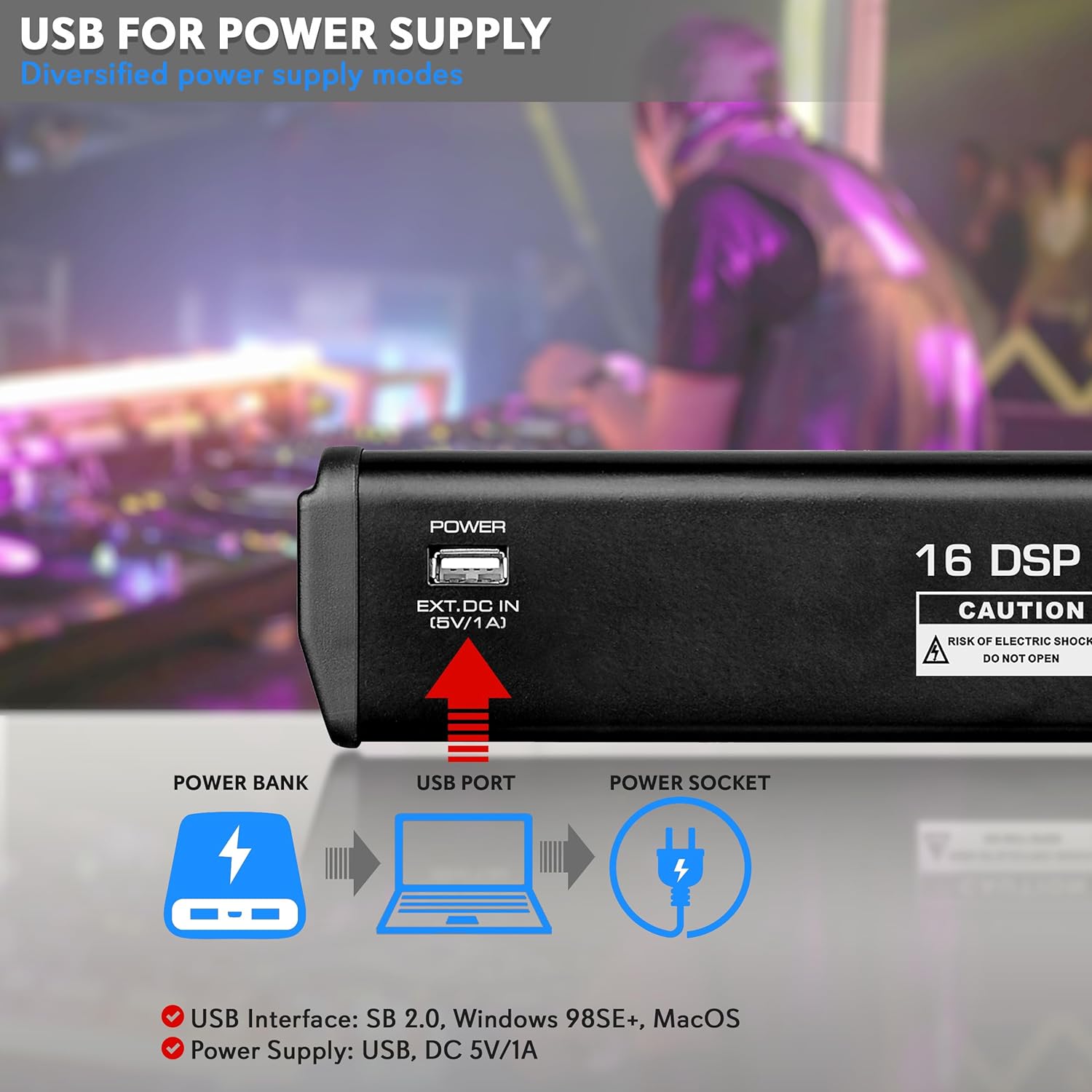 Pyle Professional Bluetooth DJ Audio Mixer - 6-Channel DJ Controller Sound Mixer w/DSP 16 Preset Effects, USB Interface, 4 XLR Mic/Line Input, AUX, FX Processor MP3 Player, Headphone Jack - PMX466