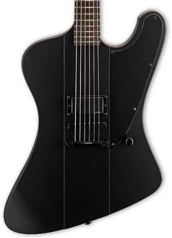 ESP 6 String LTD Phoenix Metal Electric Guitar, Black Satin, Right, (LPHOENIXBKMBLKS)