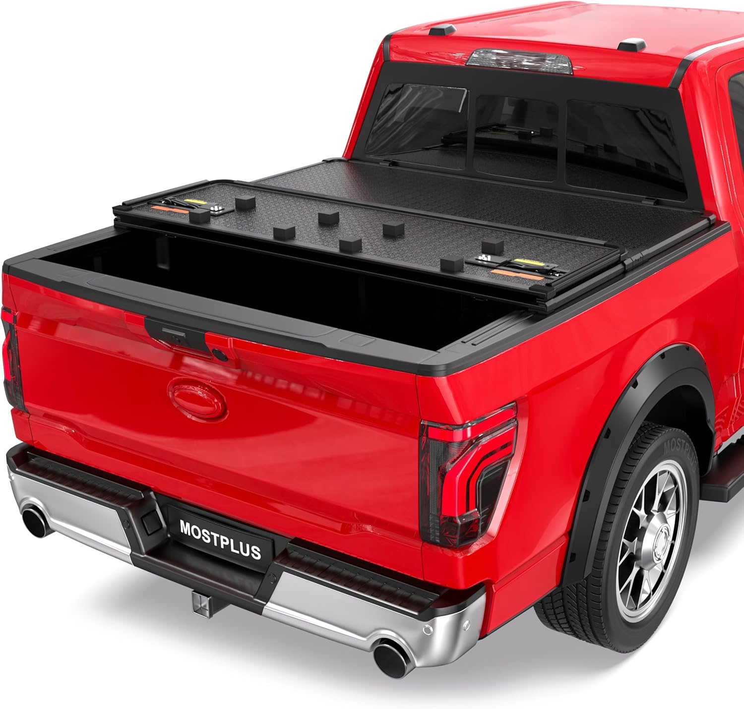 MOSTPLUS 5.5FT Tri-Folding Hard Truck Bed Tonneau Cover On Top Compatible for 2015-2025 2026 Ford F150 F-150 Bed 3 Fold Styleside Solid 67Inch
