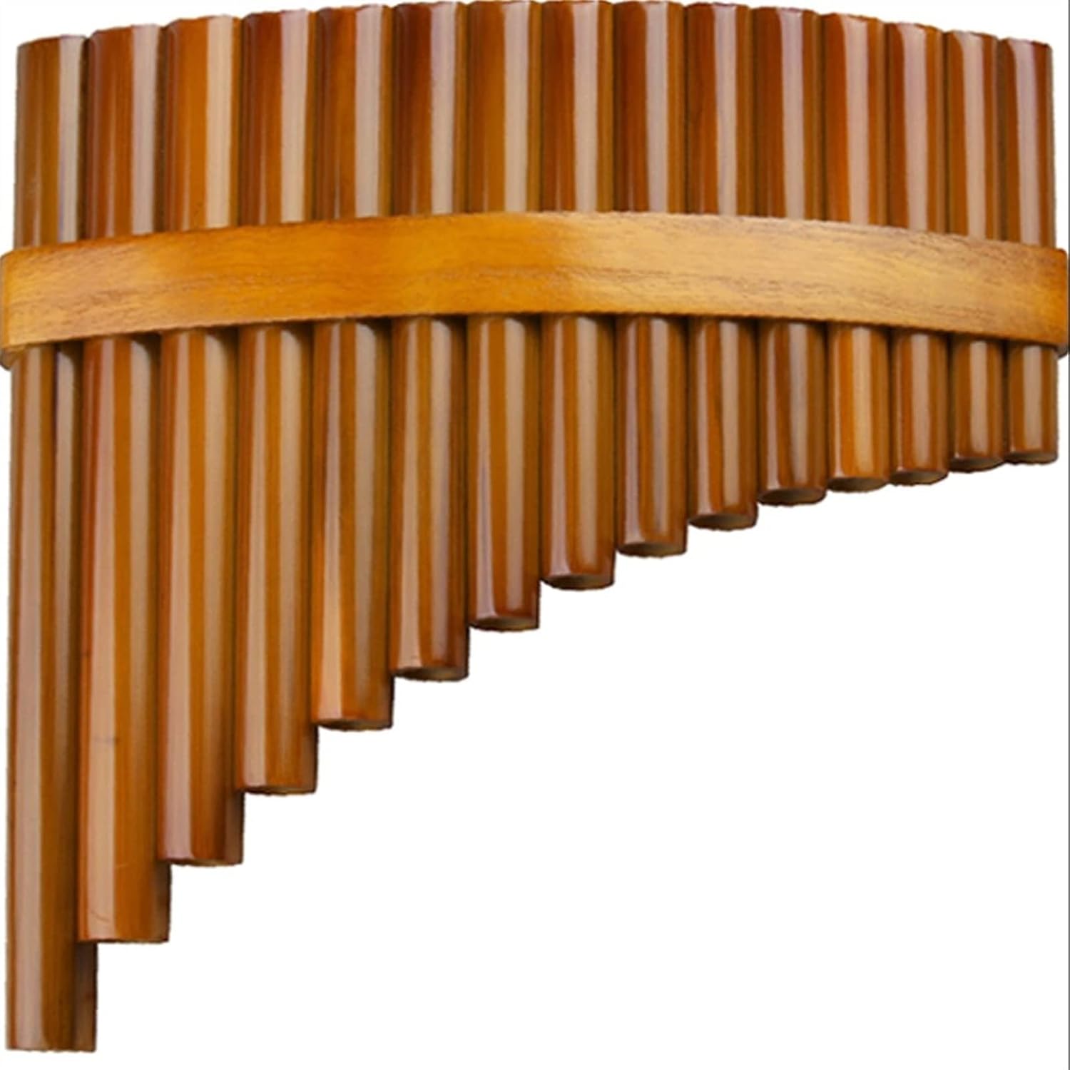 PanPipes Woodwind Instrument 15 Pipes Right Hand Pan Flute C Key Brown Colour Woodwind Instrument Handmade Pan Pipes