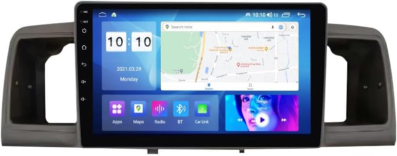 Android Car Stereo for Oyota Corolla EX 2007-2012,9 inch IPS Touchscreen with Upgrade Wireless CarPlay & Android Auto,WiFi/GPS,Support SWC and Subwoofer,4-Core 2G+32G