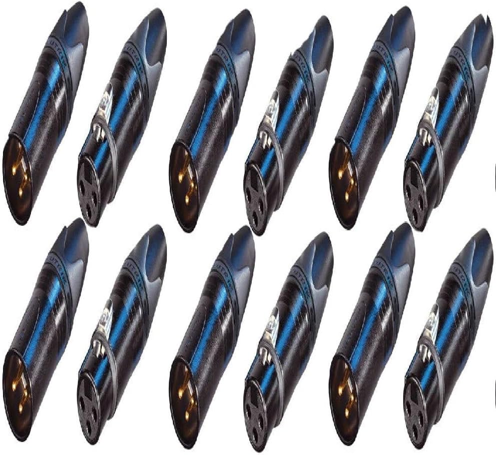 (6 Each) NEUTRIK NC3MXX-B 3-Pin XLRM & NC3FXX-B 3-PIN XLRF Cable Mount-Black