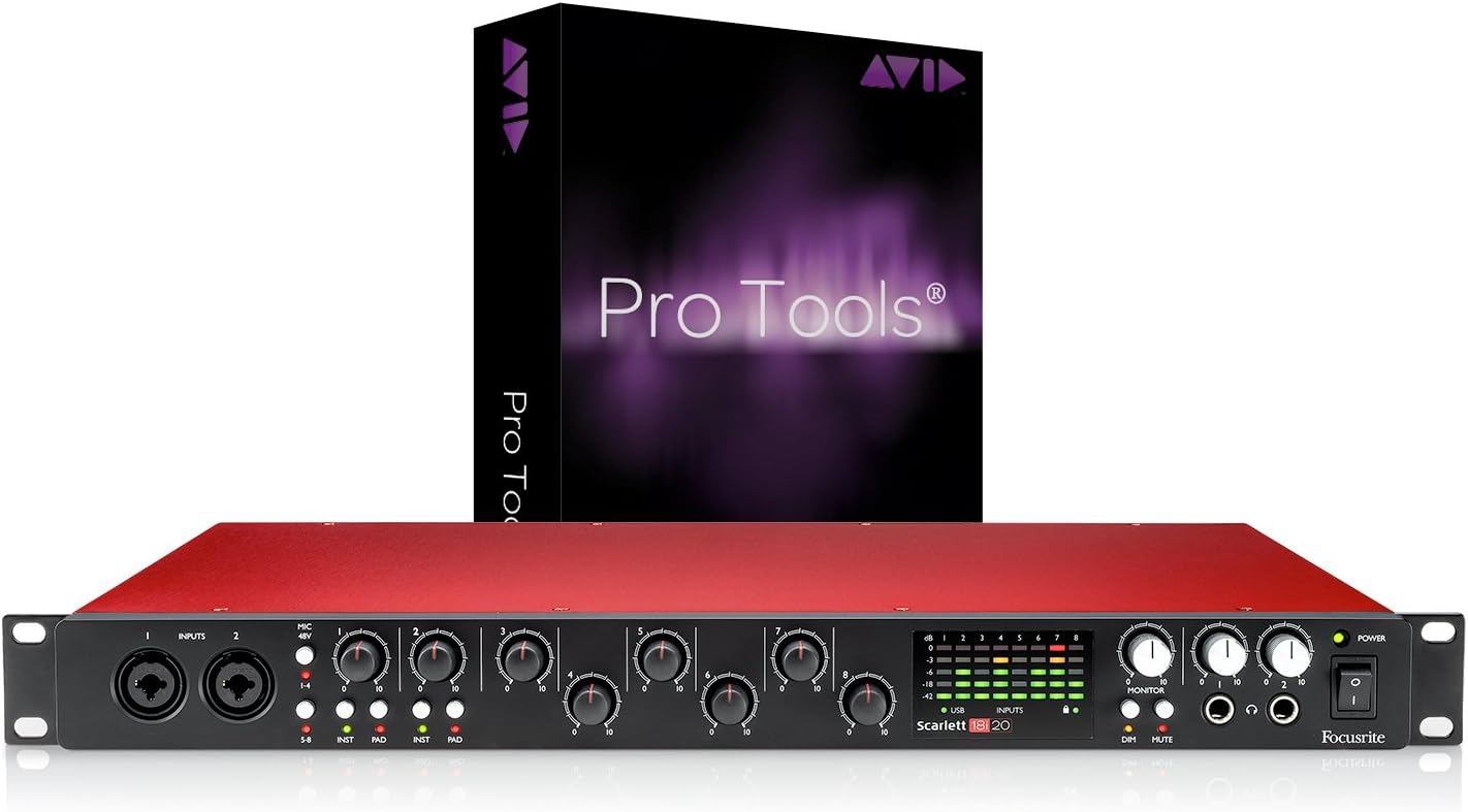 Focusrite Scarlett 18i20 (2nd Gen) USB Audio Interface with Pro Tools | First, 18i20-8 Mic Pres (AMS-SCARLETT-18I20-2ND-GE)