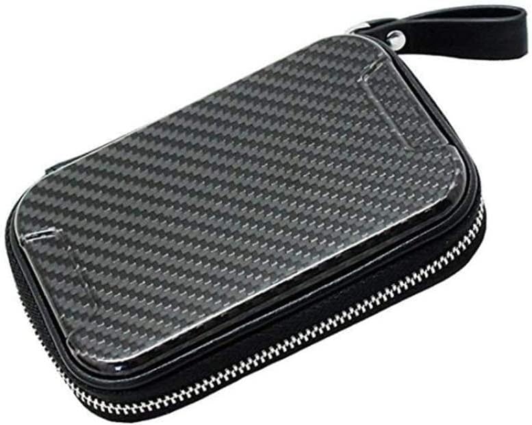 Carbon Fiber Wallet Card Package RFID Anti-Theft Brush Hand Card Bag Can Accommodate Banknotes/Keys/Cash/12 Cards (Color : Black)