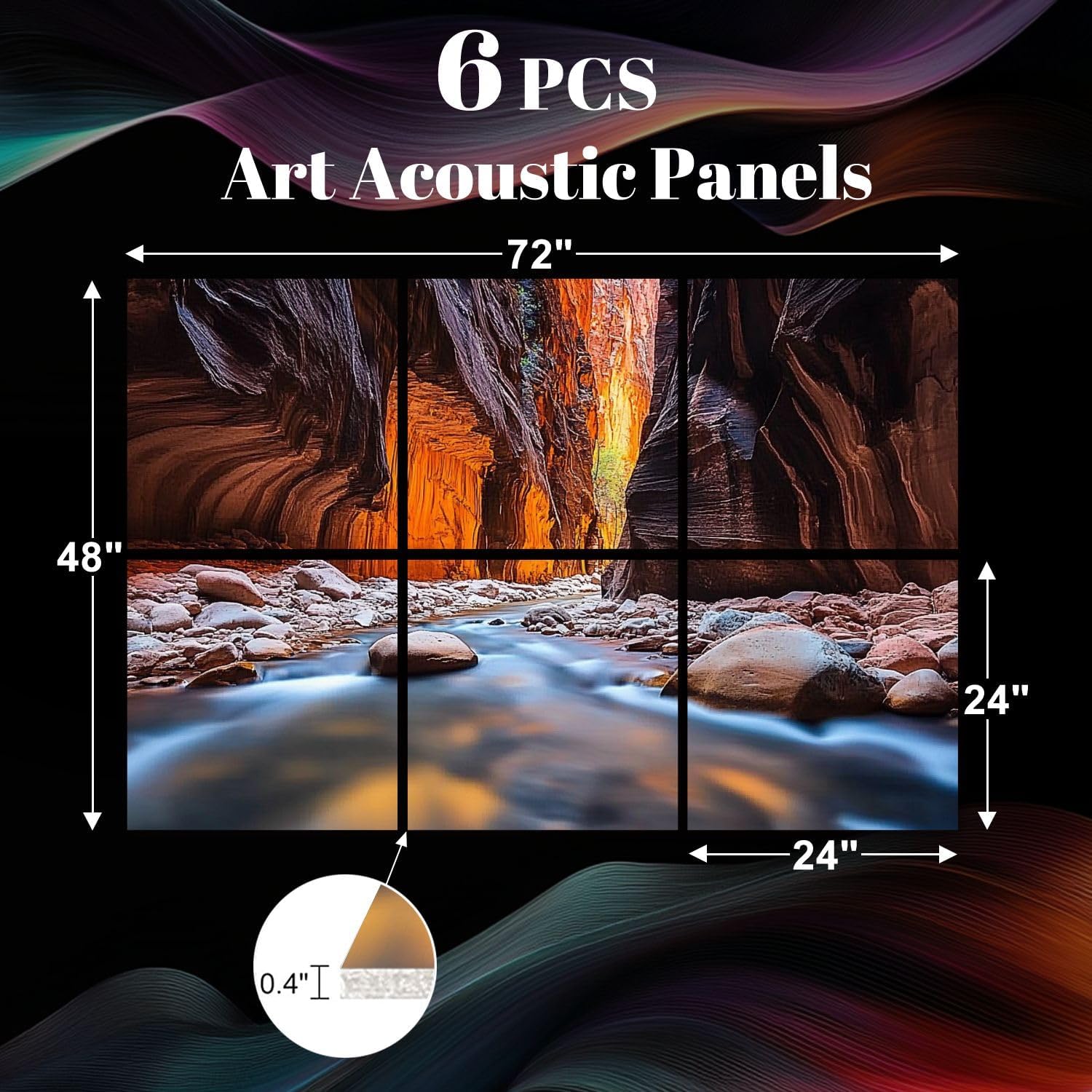 6 Pack Art Acoustic Panels National Park Utah Sound Absorbing Panel 48