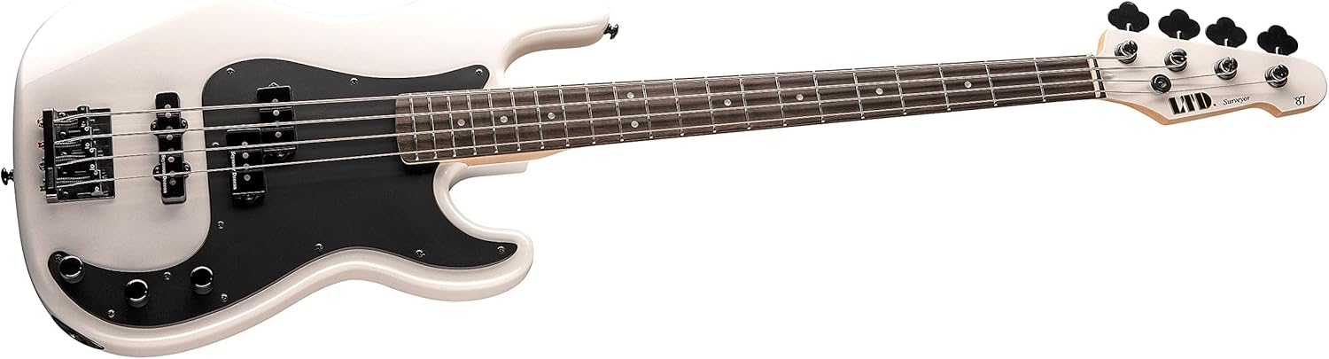 ESP 4 String LTD Surveryor ’87 Bass, Pearl White, Right, One Size (LSURVEYOR87PW)