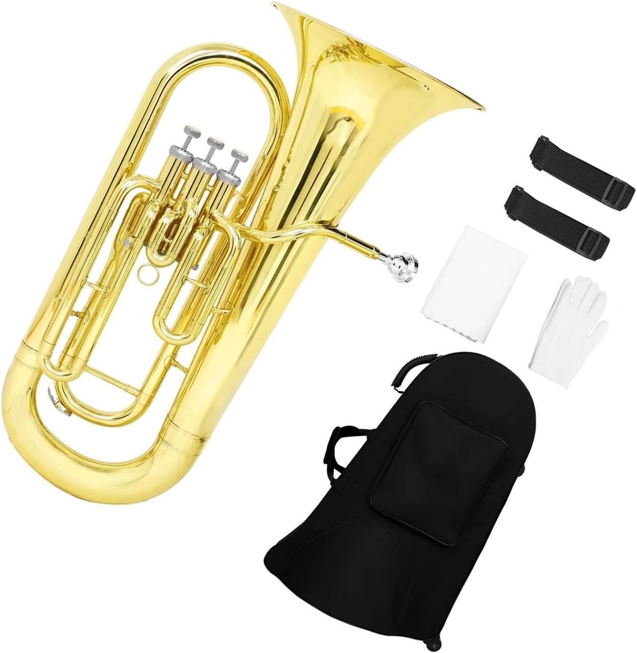 Euphonium Bb3 Key Tenor Horn Golden Brass Instrument Set Professional Euphonium All-brass Instrument