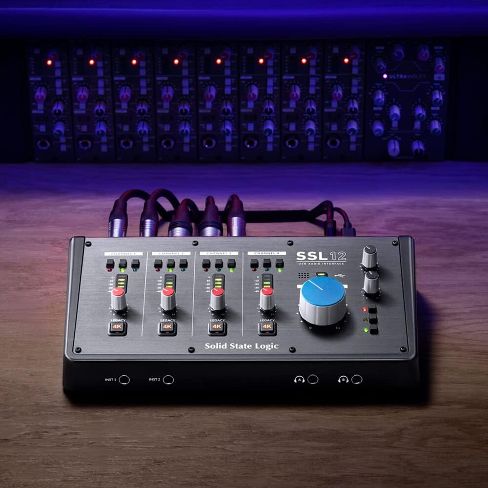Solid State Logic SSL 12 12-In and 8-Out USB Audio Interface with Studio-Quality Audio for Professional Recording and Mixing