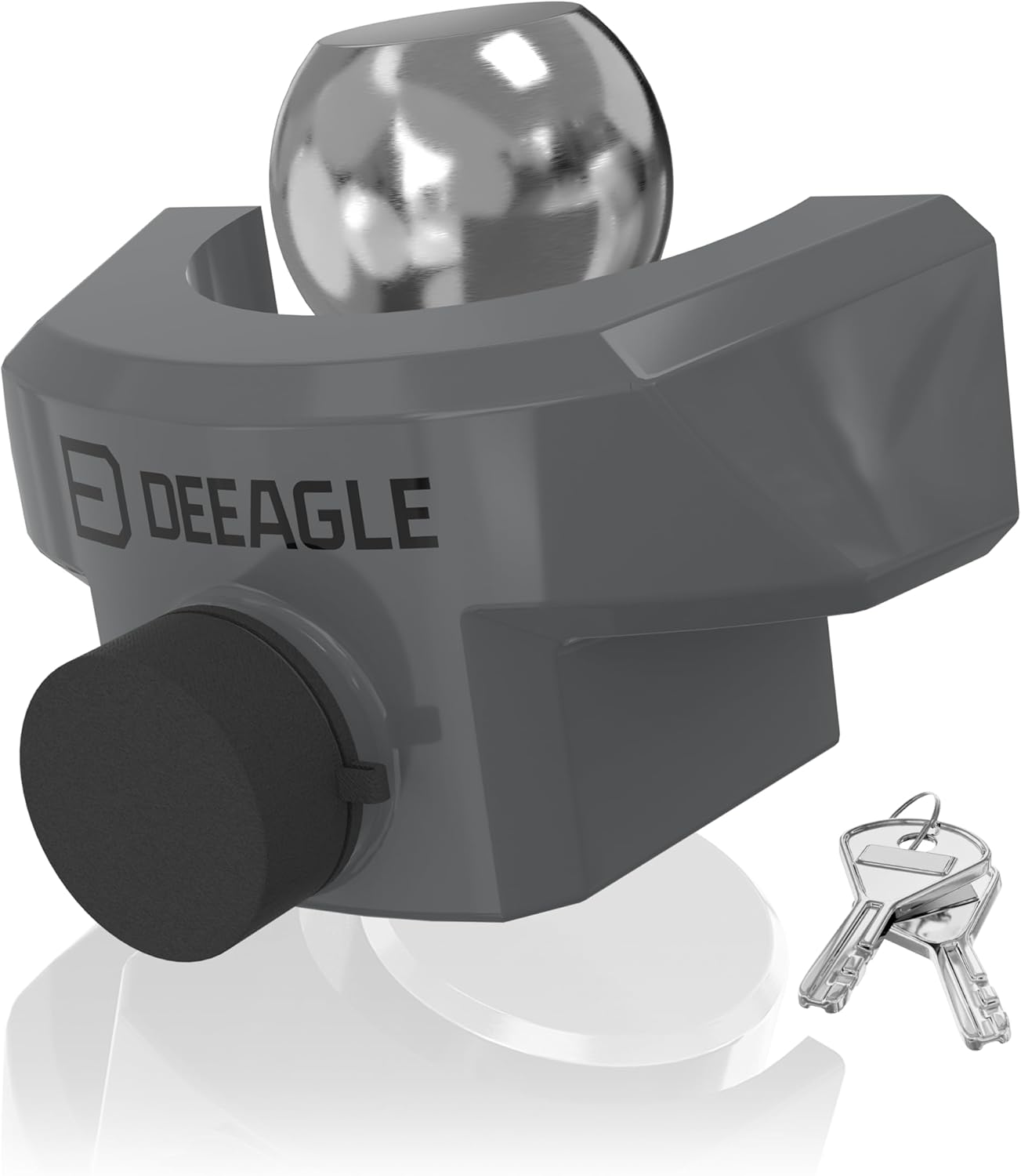 DEEAGLE Heavy Duty Trailer Coupler Lock, RV Trailer Locks Fits 2-5/16” Couplers, Anti-Theft Ball Hitch Lock, Grey