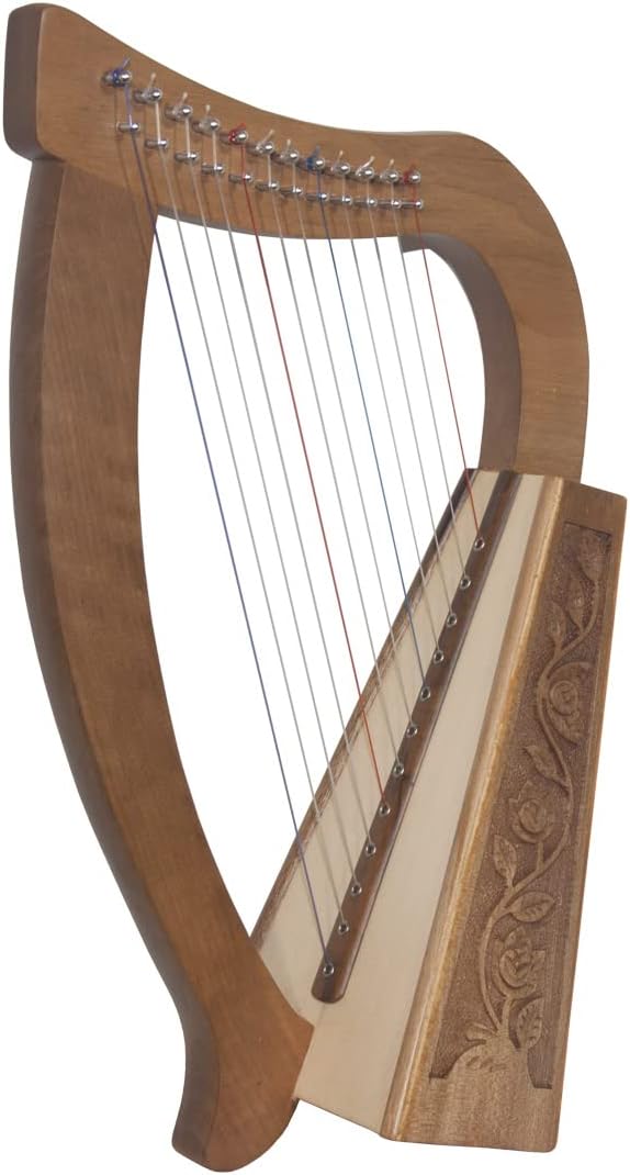 Roosebeck Baby Harp 12 String Walnut + Extra String Set & Tuning Tool