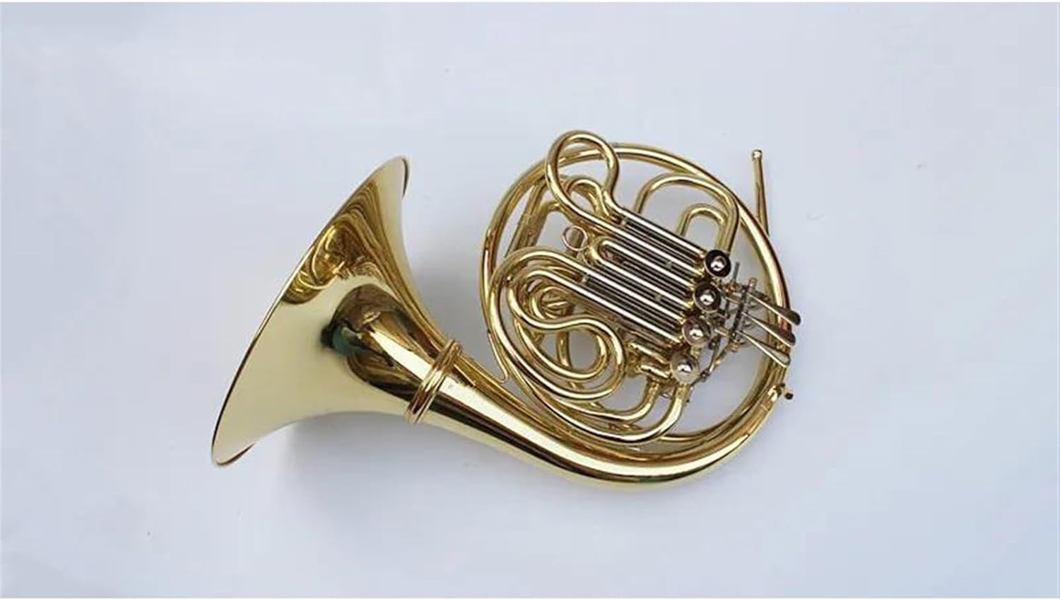 Brass French Horn French Horn B/f 4 Key Gold Double Row Brass Body Musical Instrument With Mouthpiece Brass Material