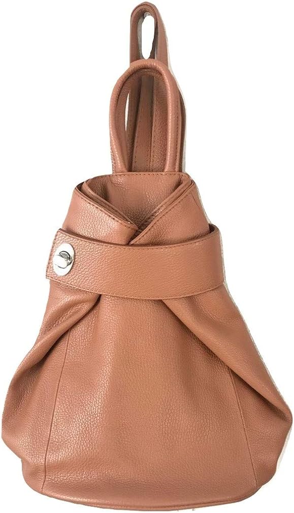 Stella Convertible Leather Backpack Purse for Women – Anti-Theft Italian Tote Bag for Travel, Work & Casual (Cognac Tan)