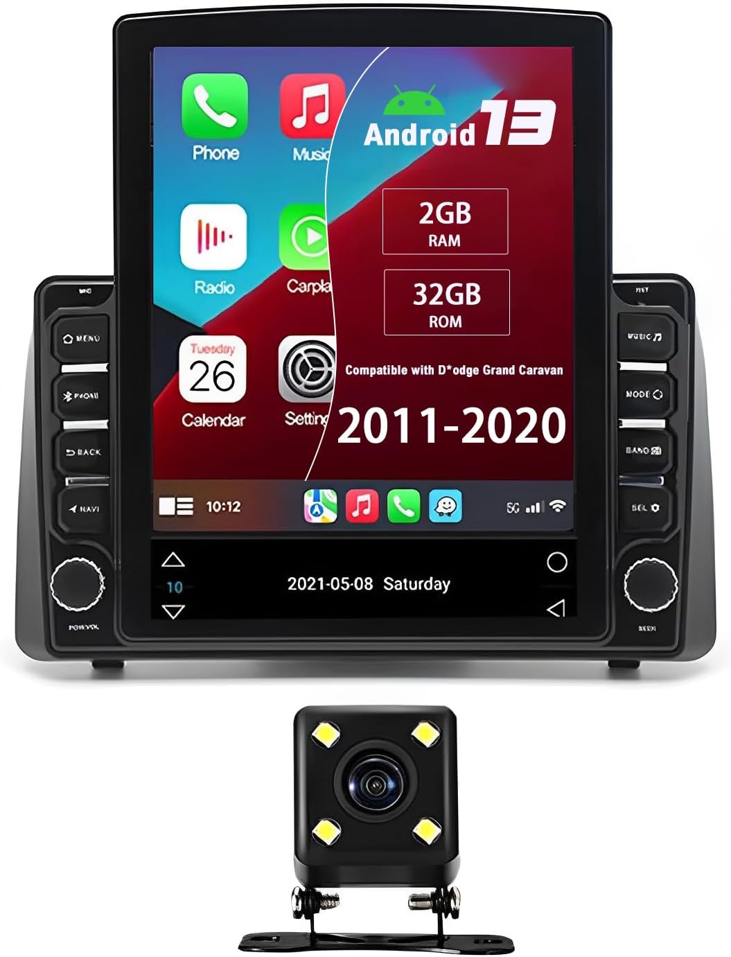 Android 13 Double Din Car Stereo Compatible with D*odge Grand Caravan 2011-2020, 2G+32G 9.7