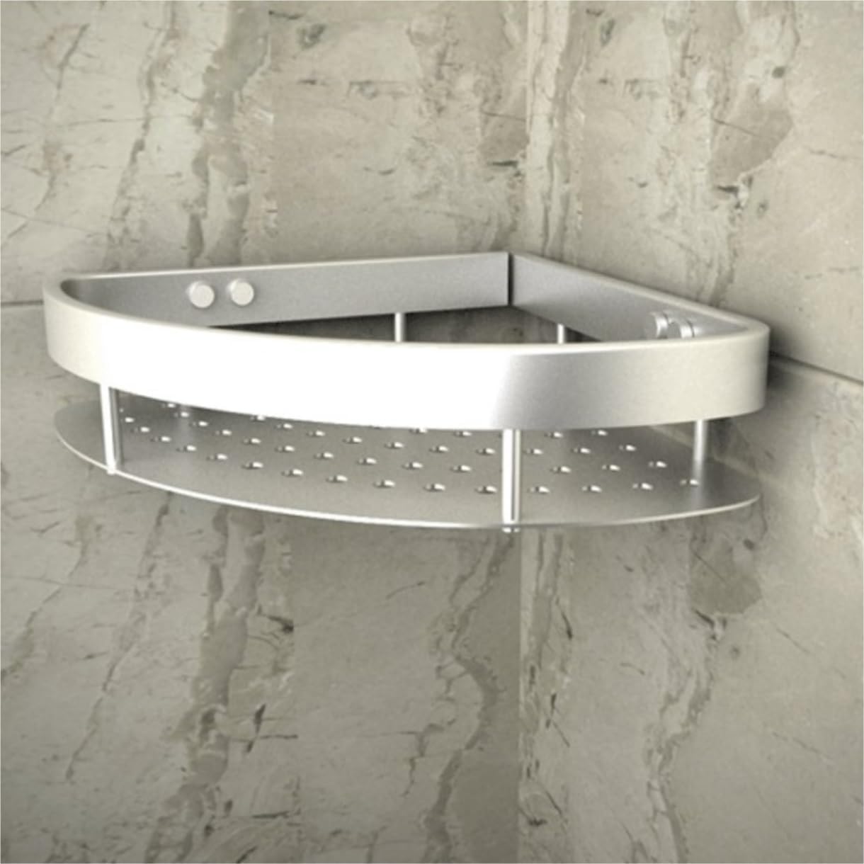 Bathroom Shelf Shower Caddy Shower Shelves Corner Shower Rack Drilling Shower Organizer Wall Mount Space Aluminum For Kitchen Toilet Shower Shelf Shower Organizer Bathroom Shelves ( Color : Silver , S