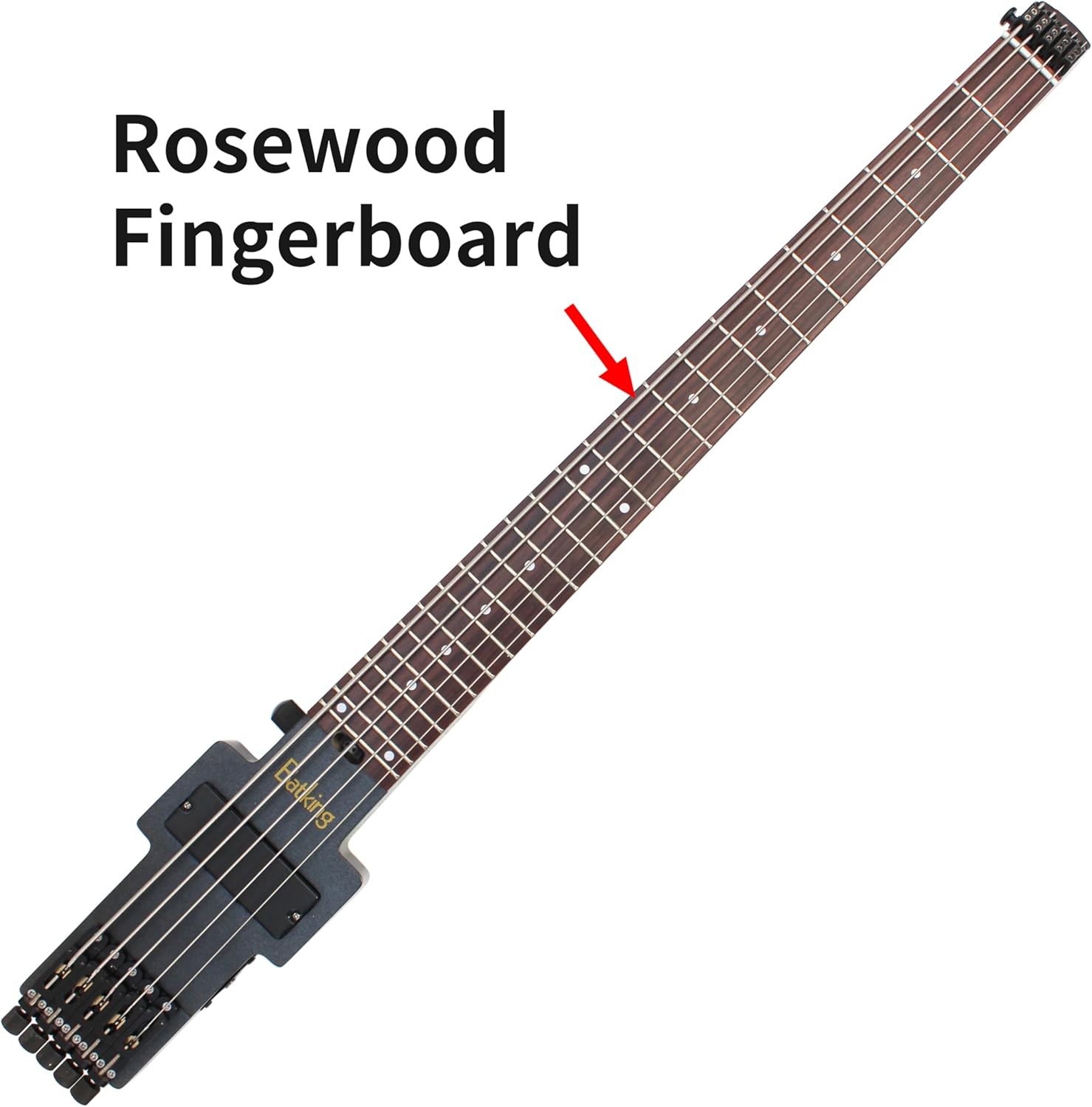 Batking Travel Bass Guitar Electric Headless Bass, 5 Strings Electric Bass with Gigbag & Truss Road & Wire