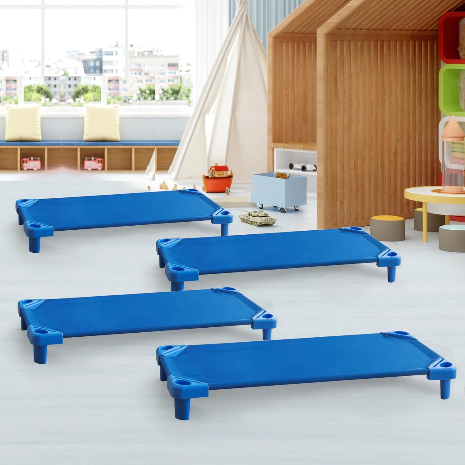 Giantex 6 PCS Stackable Daycare Cot for Kids, 51