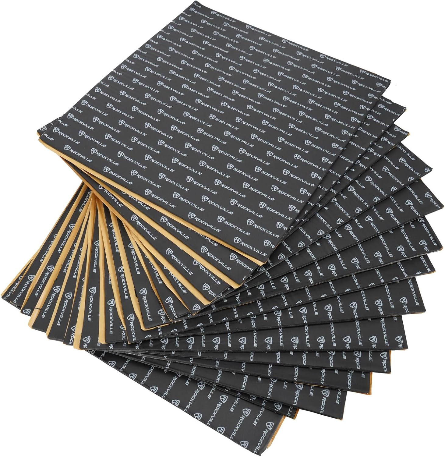 Rockville RockMat Pro 37 Car Sound Deadening Mat (15 Sheets, 37 Sq Ft), 277mil Butyl Rubber/Foam/Aluminum for Car Audio Soundproofing, Easy Install, Reduces Vehicle Noise & Vibration