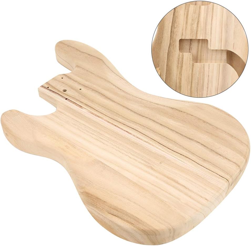 Style Bass Body for DIY Electric Guitar, Unfinished Maple Guitar Body, Pre - Drilled Holes for Easy Assembly, High - Quality Chinese Red Maple Material, Perfect for Custom Paint