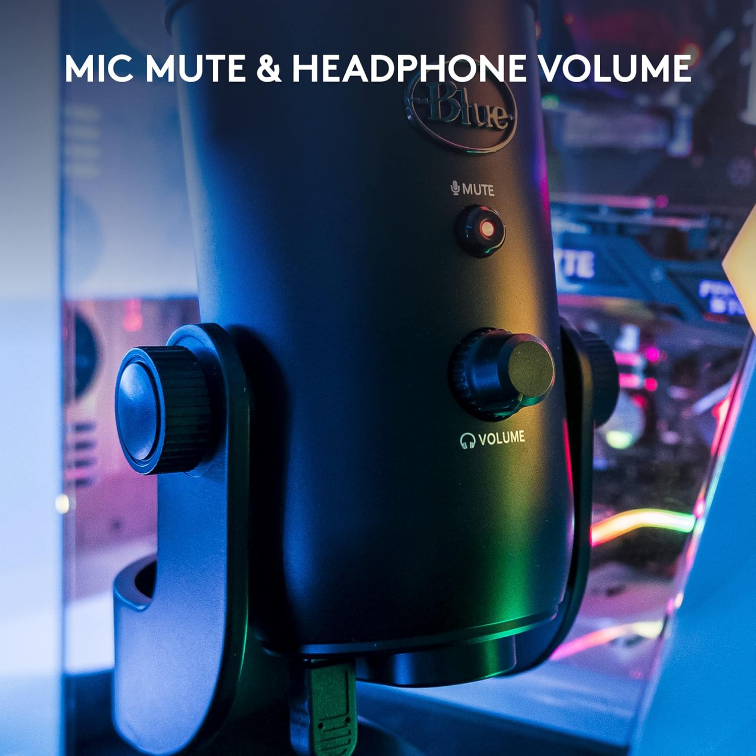 Blue Yeti USB Microphone for Recording, Streaming, Gaming, Podcasting on PC and Mac, Condenser Mic for Laptop or Computer with Blue VO!CE Effects, Adjustable Stand, Plug and Play - Blackout