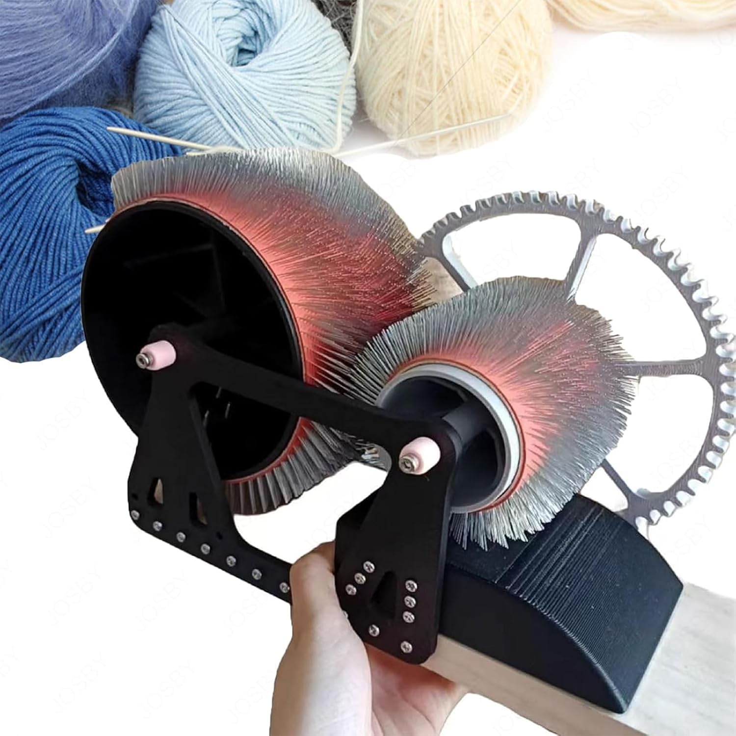 TsoLay Wool Fiber Drum Carding Machine, Manual Wool Combing Machine, Sheep Fleece Drum Carder, Fast Color Mixing, Combing, Spinning, for DIY Craft Make Felt Animals, Handmade Enthusiasts