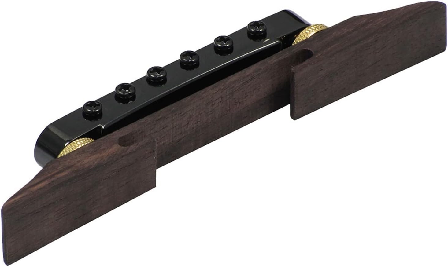 Tune-O-Matic Guitar Bridge & Rosewood Base for 6 Strings Bass Guitar, Chrome/Black Electric Guitar Bridge