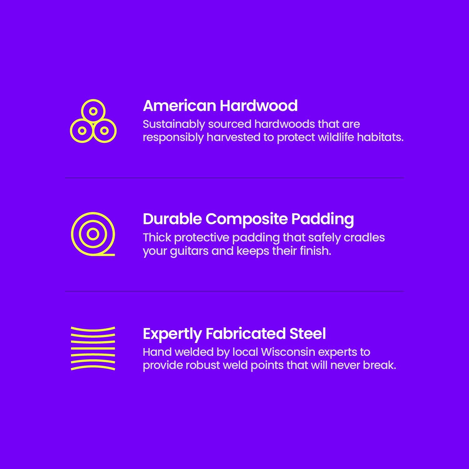 String Swing Guitar Stand for 6 Electric or Bass, or 3 Acoustic Guitars for Home or Studio (CC34)