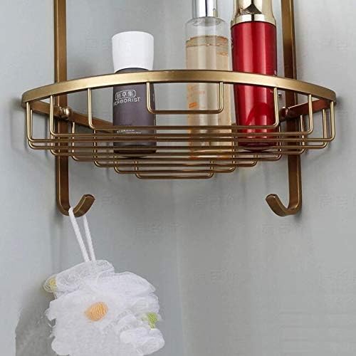 Wall Shelves Bathroom Corner Stand Bathroom Shelves 2 Layer Antique Metal Shower Corner Shelf Wall Mount Shampoo Storage Shelf Rack Bathroom Basket Holder