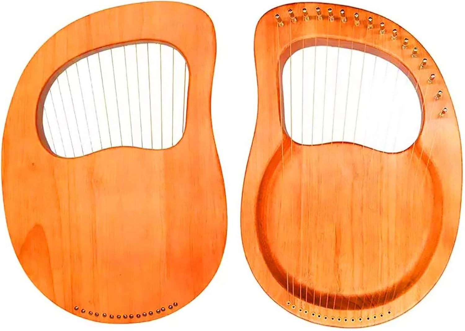 Lyre Harp 19 Metal Strings Heptachord Mahogany Solid Wood String Instrument with Tuning Key and Bag,Best Gift for Beginners, Music Lovers, Kids,Adults (Color : Yellow)