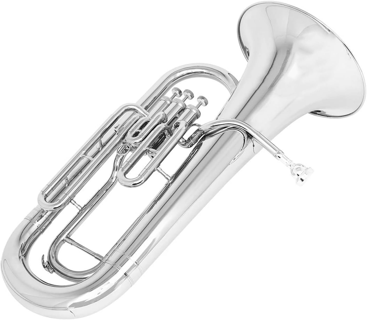 Bb Euphonium 3 Key Vertical Valve Silver Plated Complete Set With Box Gloves Euphonium All-brass Instrument