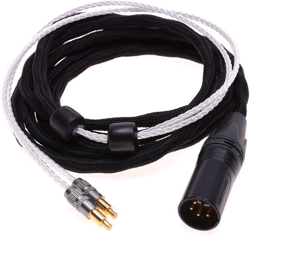 Black Casing 16 Cores A2DC For Audio-Technica ATH-MSR7b ATH-SR9 ATH-ESW990H ATH-ES770H ATH-ADX5000 ATH-AP2000Ti Headphone Upgrade Cable(3meter(10feet), 4Pin XLR)
