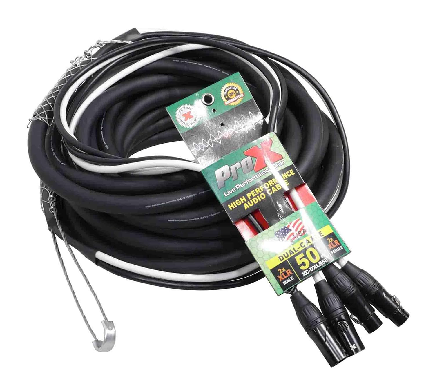 Prox XC-DXLR50 Balanced Dual XLR-M to Dual XLR-F High Performance Audio Cable - 50 Feet