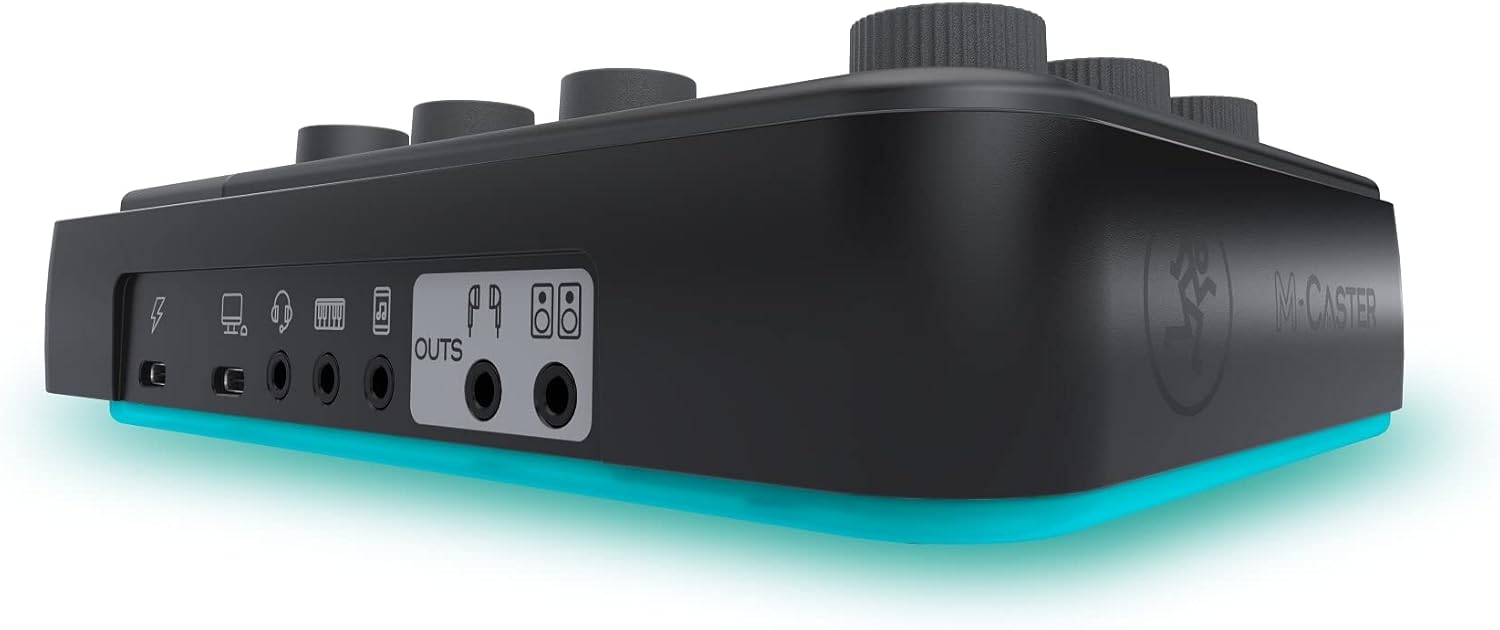 Mackie M-Caster Live Portable Streaming Mixer, Ultra-Compact, USB Connectivity, Customizable RGB Lighting, Connects to Smartphone (Black - 2053280-00) Bundle with 1-Year Extended Protection Plan