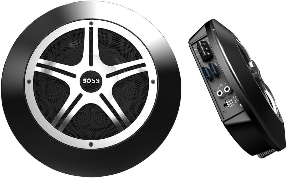 Boss Audio Systems RS80 800-Watt 8-Inch Low Profile Amplified Subwoofer with Remote Level Control