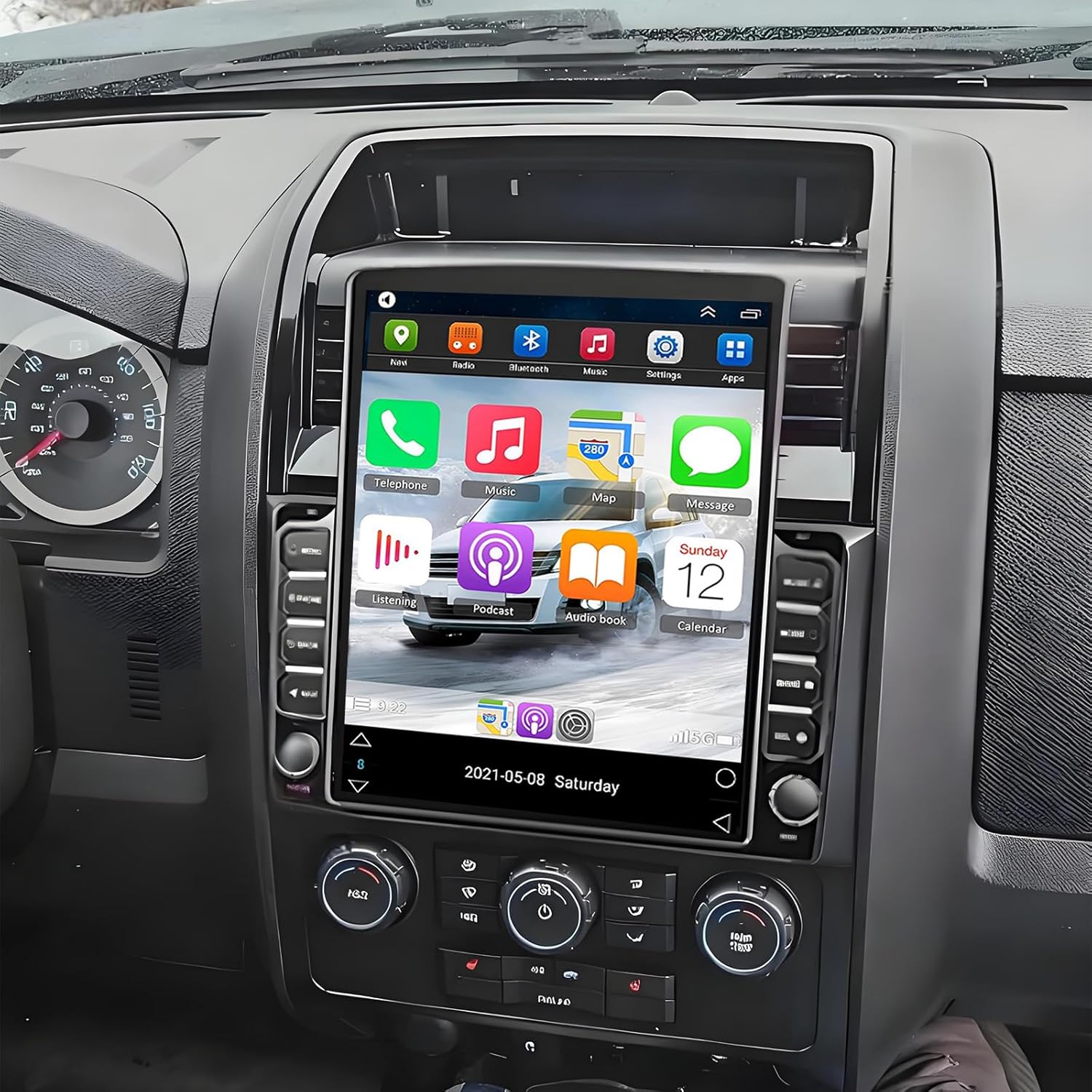 PHEZEN 9.7 inch Touchscreen Car Stereo Fit for Ford Escape 2007-2012, Android 13 Car Radio with Carplay & Android Auto GPS Navigation BT Mirror Link WiFi Backup Camera 2+32G