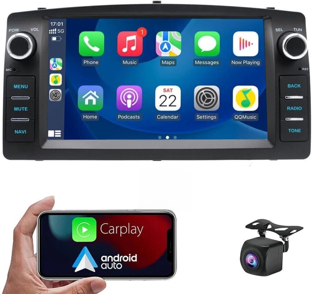 Car Stereo Receiver for Toyota Corolla 2004, [4+64G] Android Car Radio Bluetooth with Wireless Carplay/Android Auto, 7