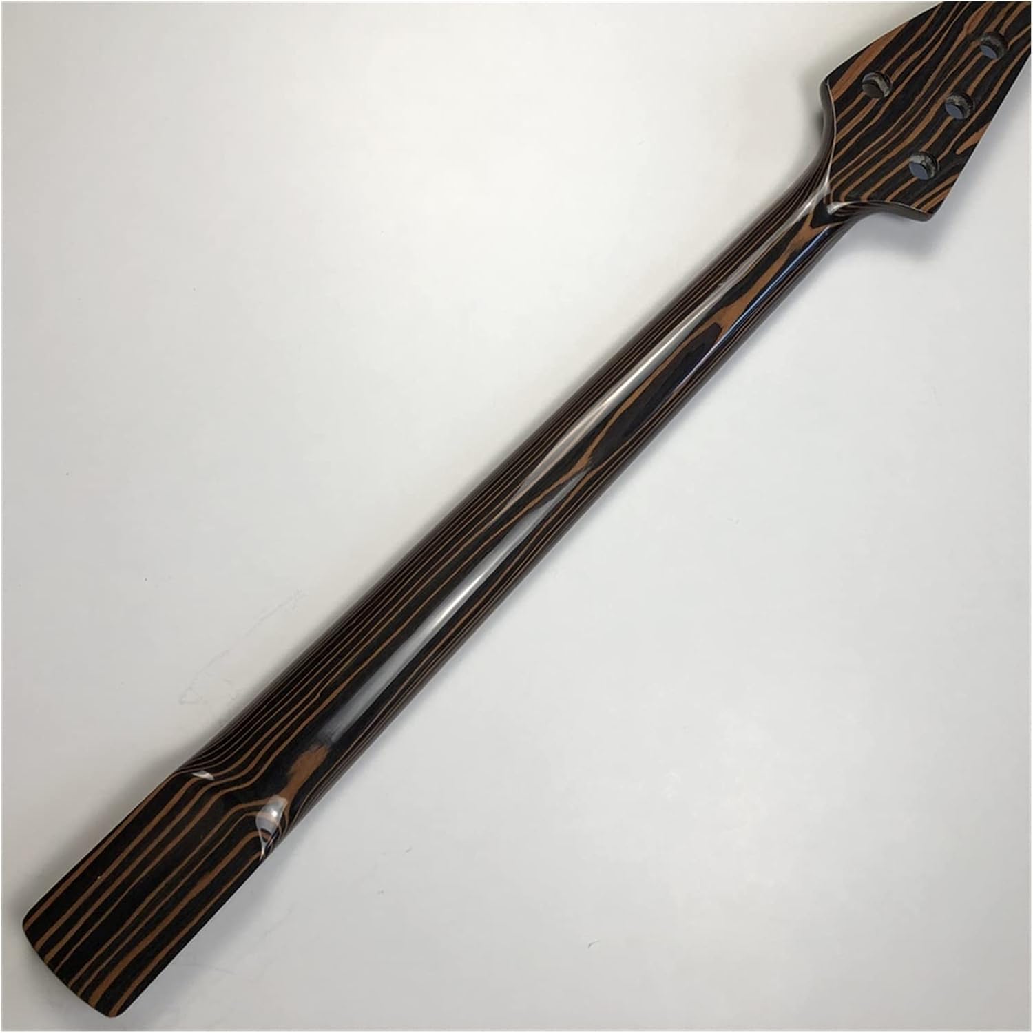 TSTS 5-String Bass Guitar Neck Zebra Wood 20 Fret 34-Inch Dot Inlay Nut 45mm Guitar ​Neck Replacement