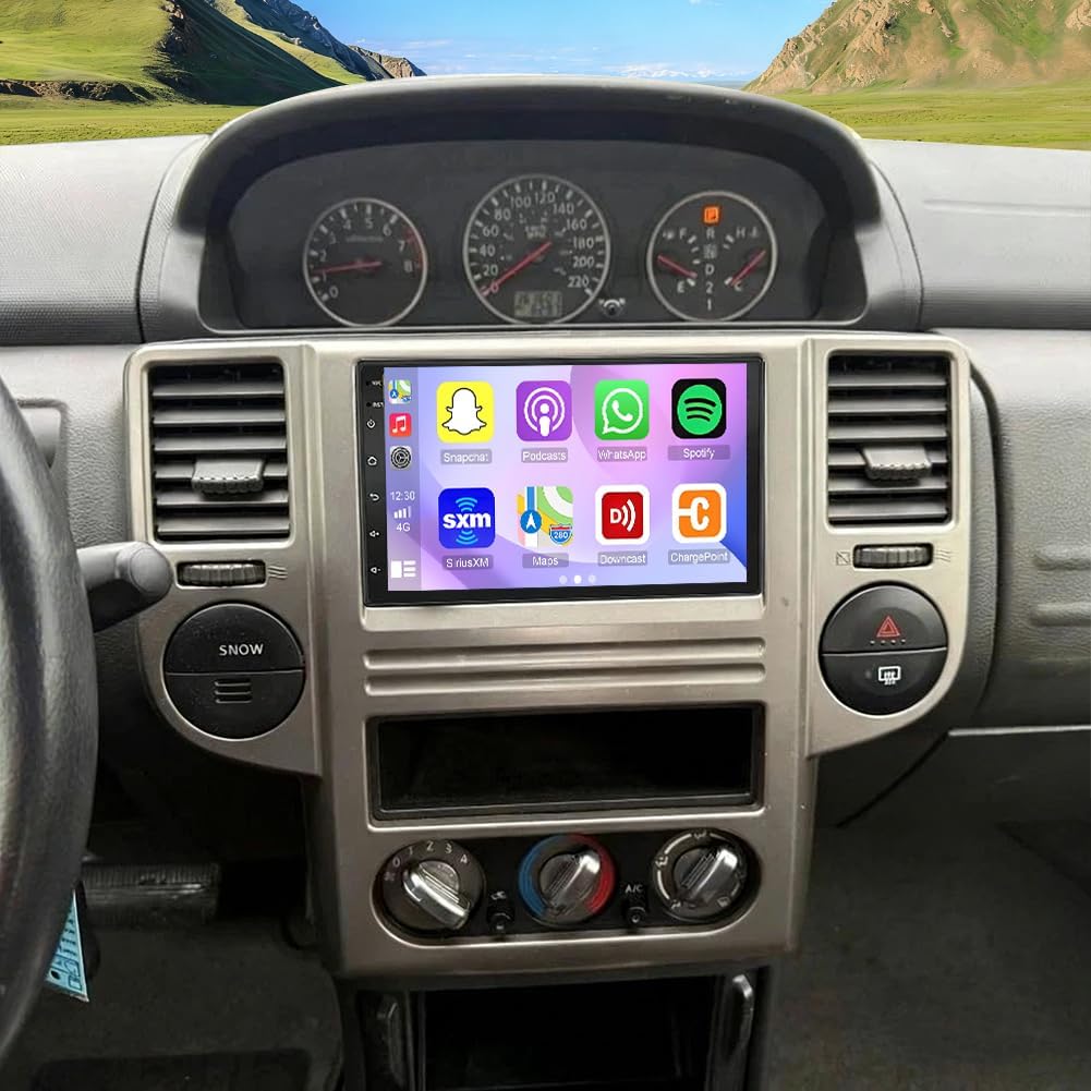 8+256G Car Stereo for Nissan X-Trail 2001-2011 with Wireless Carplay&Android Auto,7 Inch Android 15 Touchscreen Bluetooth Car Radio with GPS, WiFi, FM Radio,Backup Camera,SWC,MIC