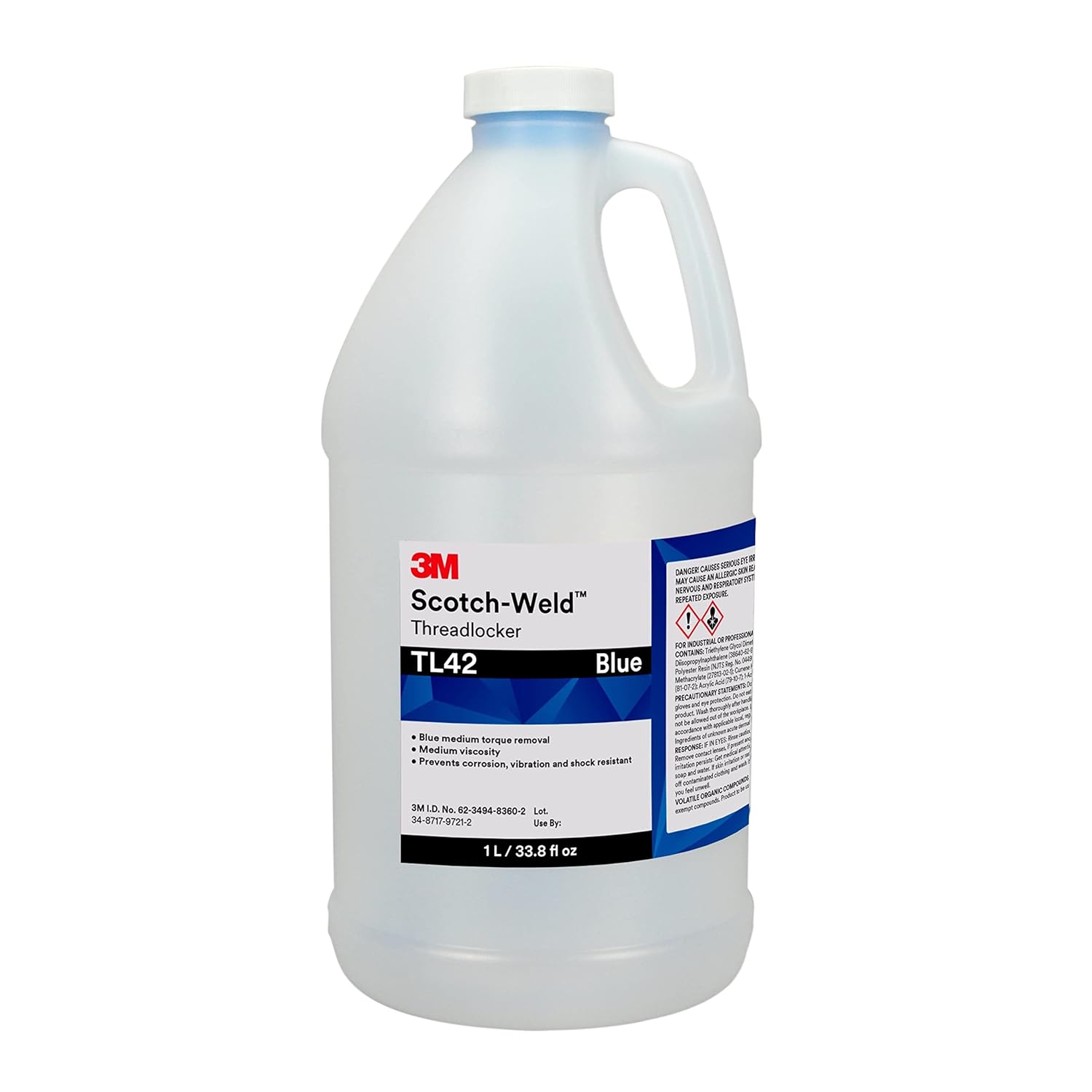 3M Scotch-Weld TL42 Threadlocker Adhesive, 1L Bottle, Purple