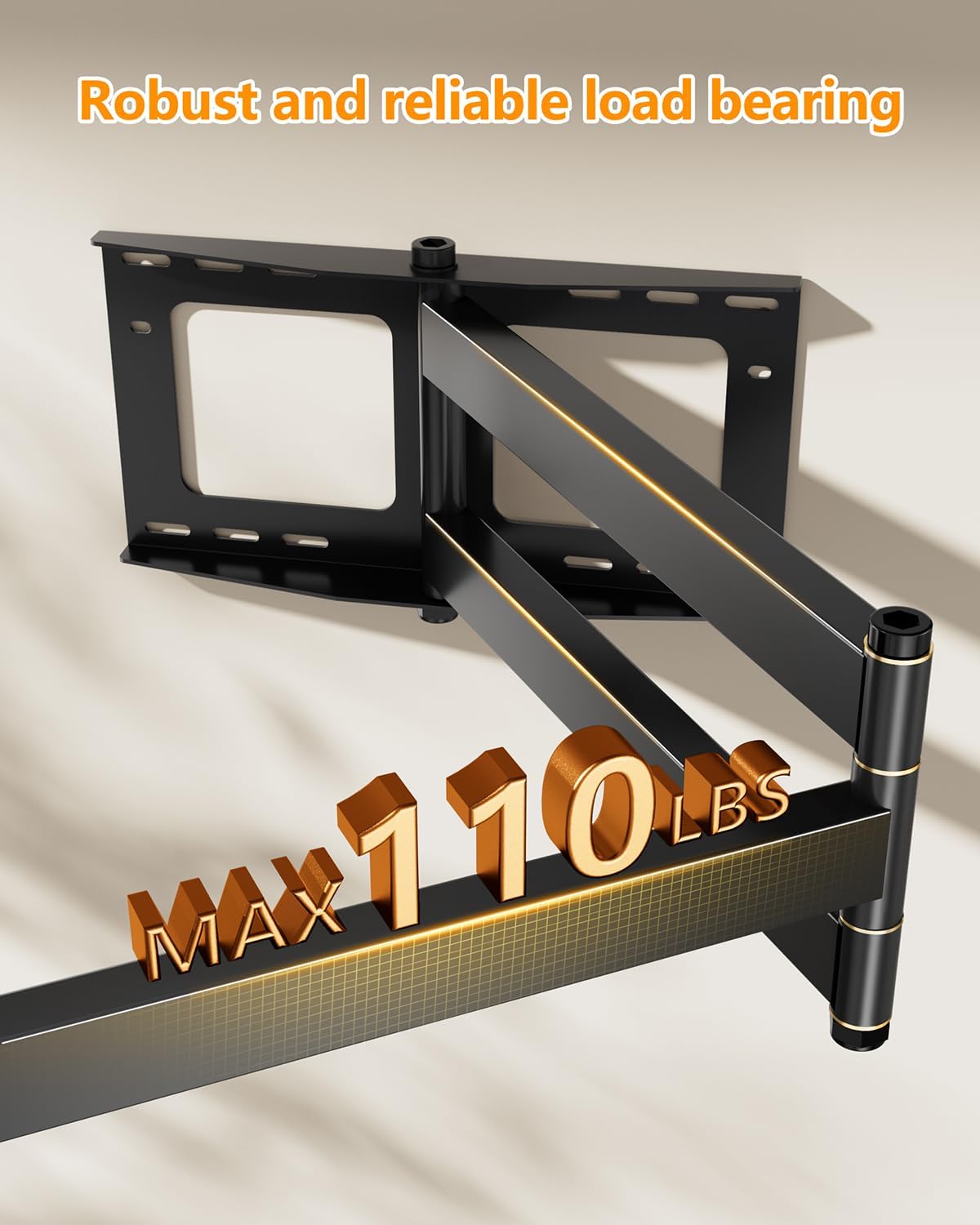 FORGING MOUNT Long Extension TV Mount Full Motion Wall Bracket with 42 inch Long Arm Articulating TV Wall Mount for 37 to 80 Inch Flat/Curve TVs, VESA 600x400mm Compatible, Holds up to 110 lbs