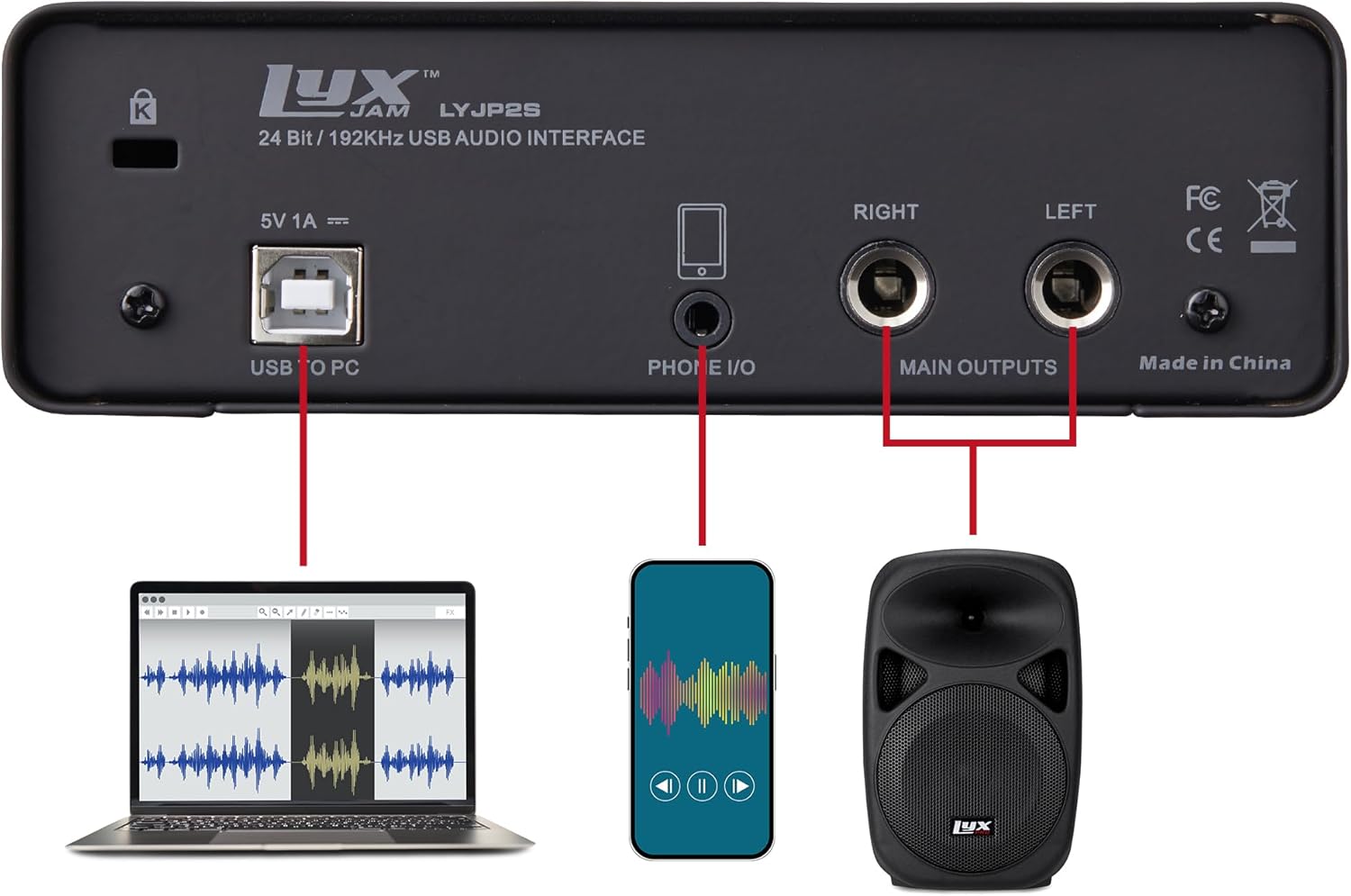 2×2 USB Audio Interface Recording Bundle w, Cardioid Condenser Mic, Studio Headphones, Shockmount, XLR Cable, Waveform OEM Software, 24-bit/192 kHz Music, Podcast, Voiceover & Streaming Kit
