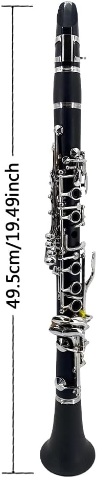 Ebonite Clarinet E Flat Clarinet for Beginner Student with Protect Case 2 Barrels Cleaning Cloth Mouthpice Gloves